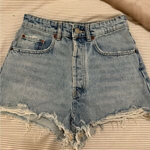 Zara High-Rise Denim Cutoff Shorts